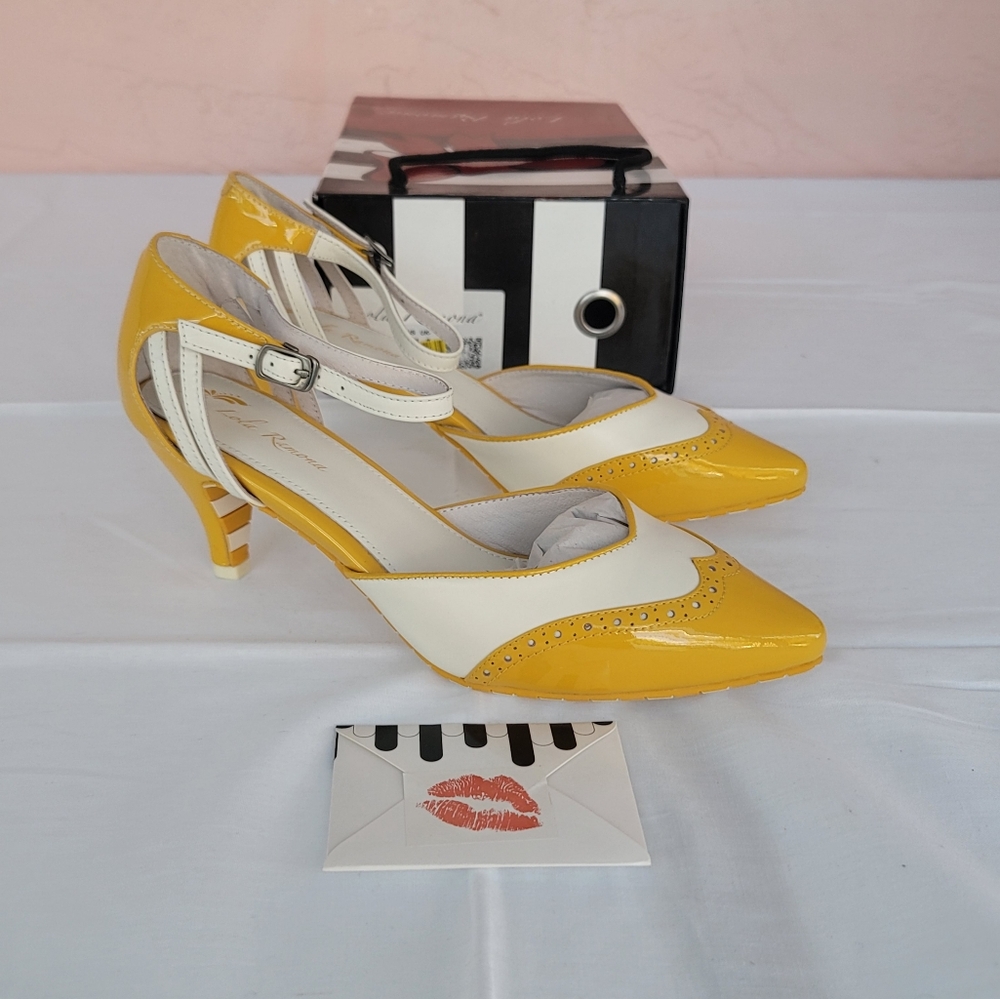 Lola Ramona Kitten Heels Pumps Retro Shoes - Picture 2 of 15